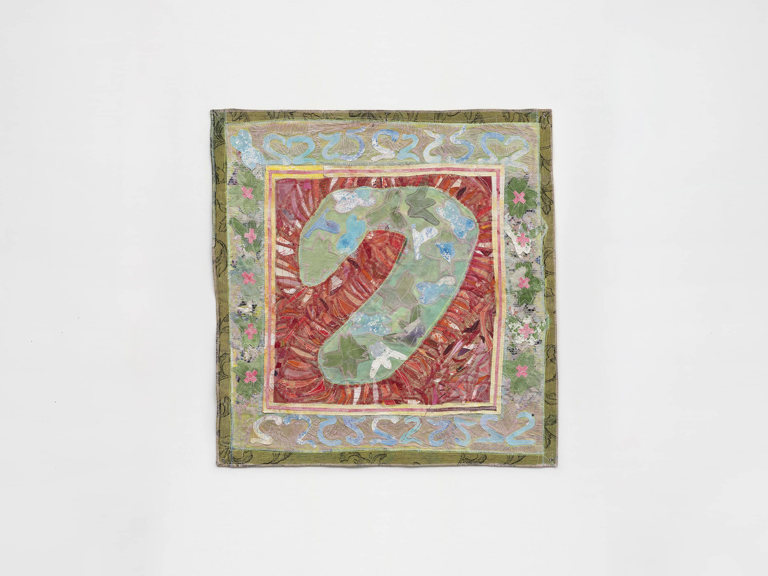 Andre Barion, s2, 2022, lona, brim e algodão tingidos, 71 x 68 cm - Andre Barion